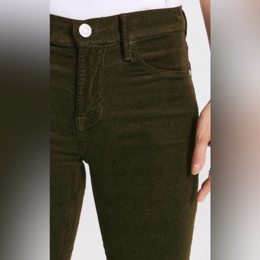 Frame Le Crop Mini Boot Olive Green Corduroy Pants Size 25 - Picture 3 of 9